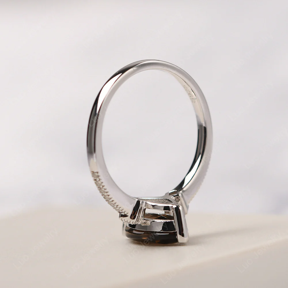 Marquise Cut Smoky Quartz Promise Ring - Image 4