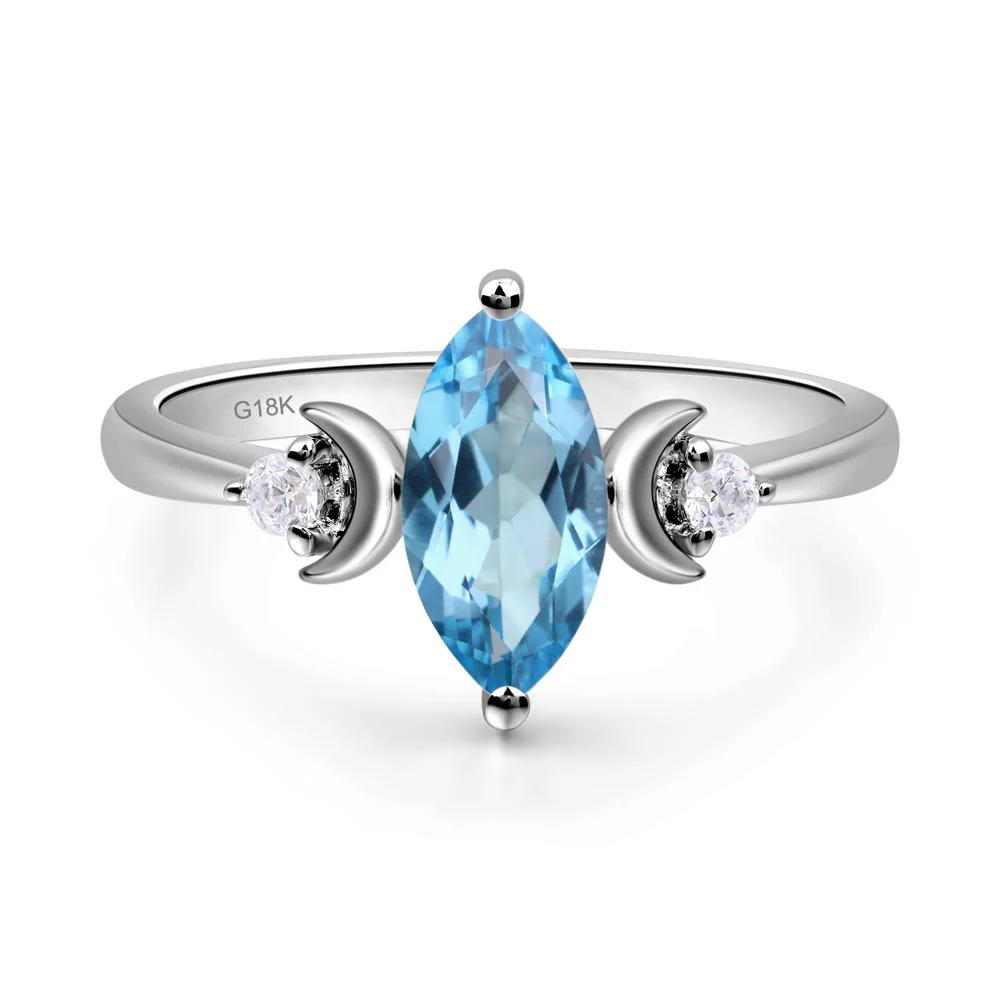 Swiss Blue Topaz Moon Ring - Image 7