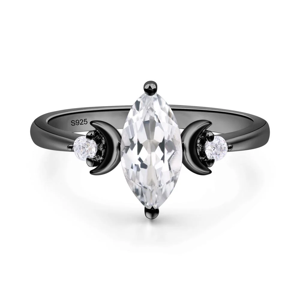 Moon Inspired White Topaz Engagement Ring - Image 3