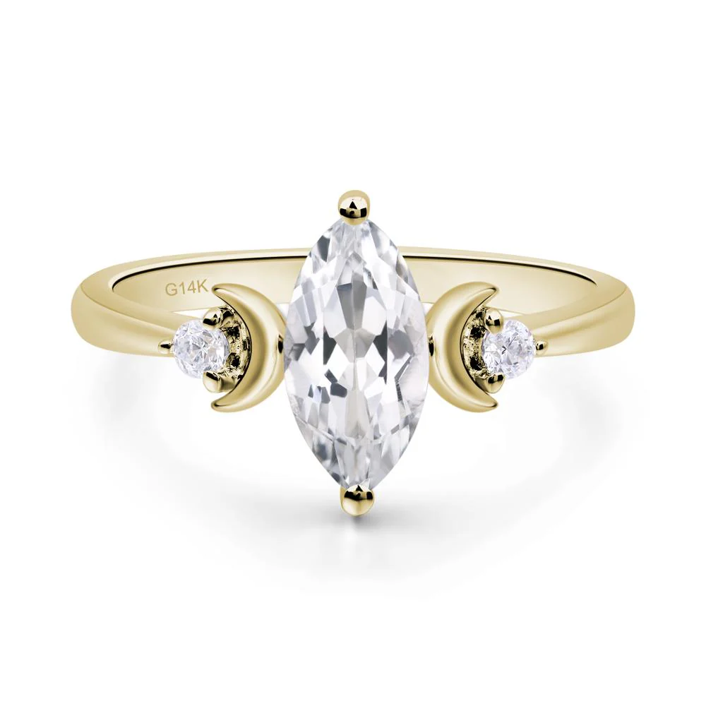 Moon Inspired White Topaz Engagement Ring - Image 5