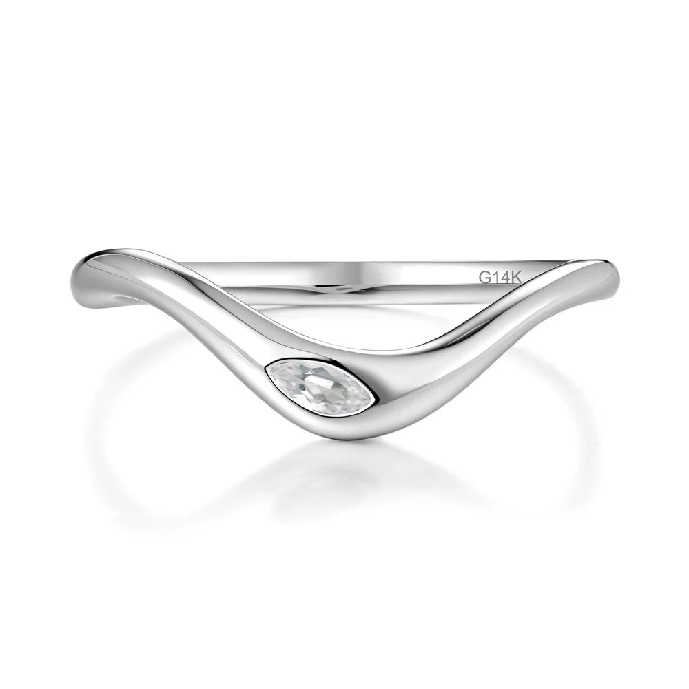 Marquise Cut White Topaz Nesting Ring