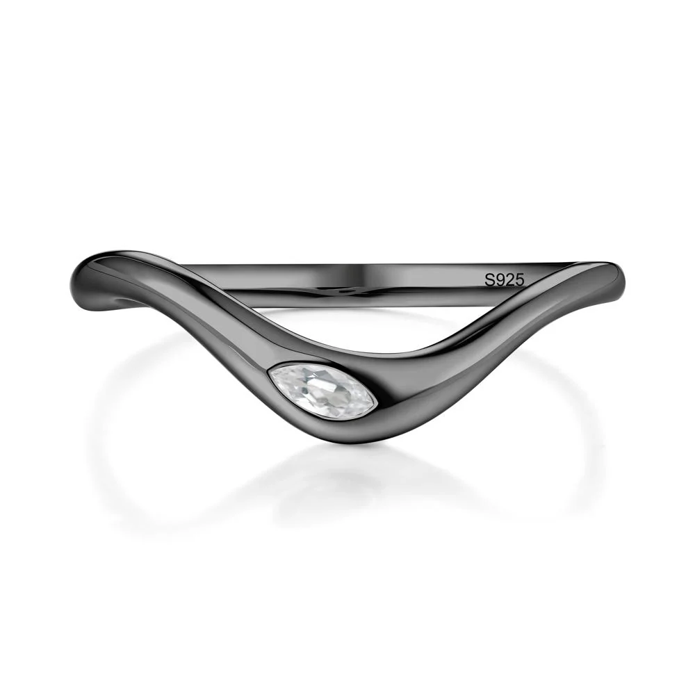 Marquise Cut White Topaz Nesting Ring - Image 3