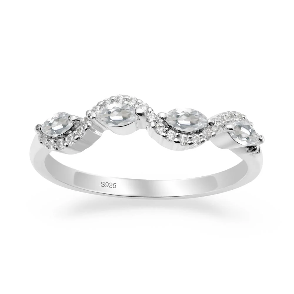 Marquise Cut White Topaz Ring