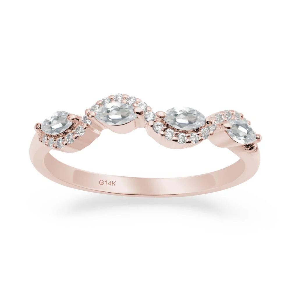 Marquise Cut White Topaz Ring - Image 2