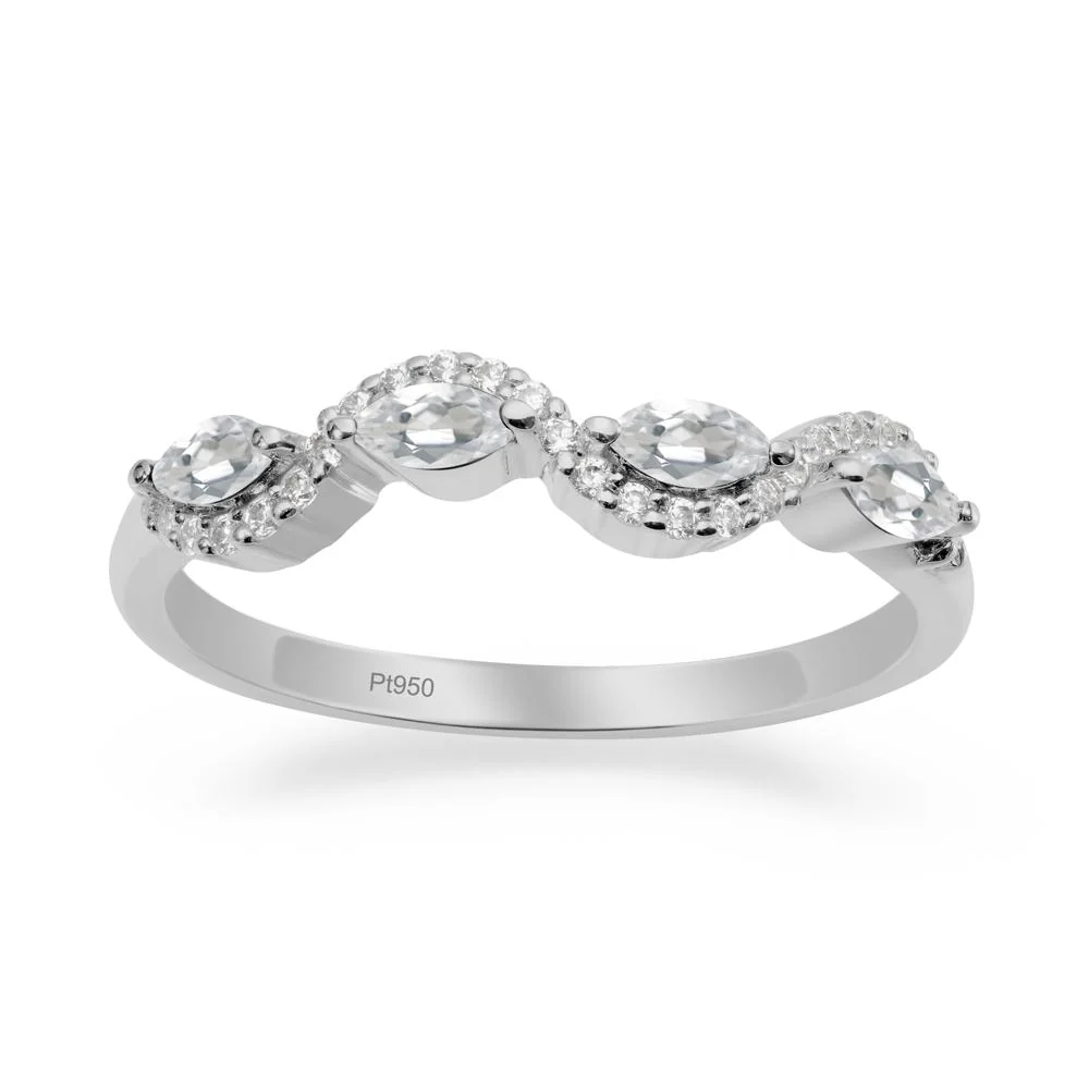 Marquise Cut White Topaz Ring - Image 3