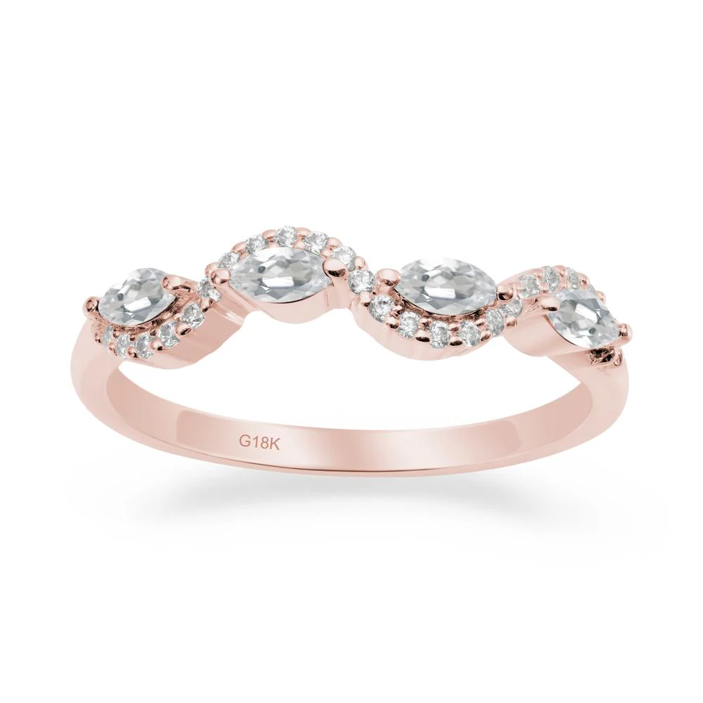 Marquise Cut White Topaz Ring - Image 6