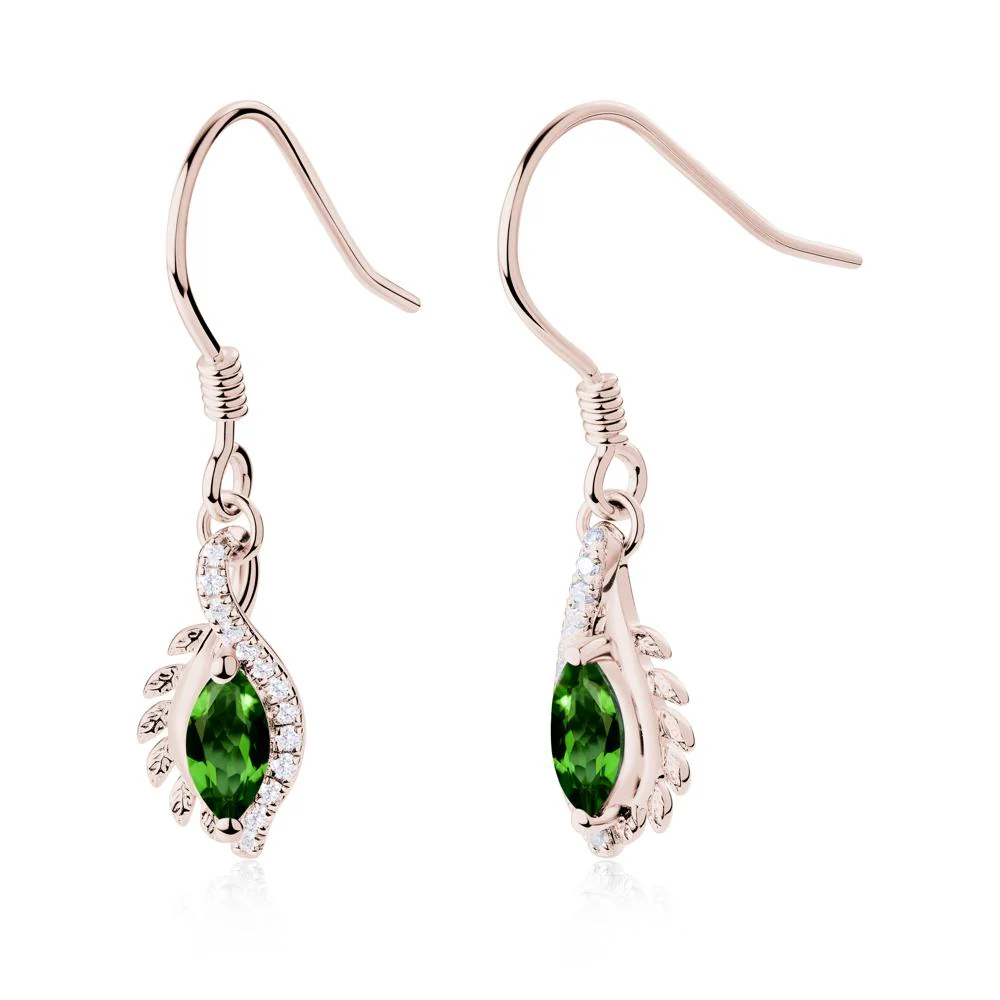 Marquise Diopside French Hook Earrings - Image 5