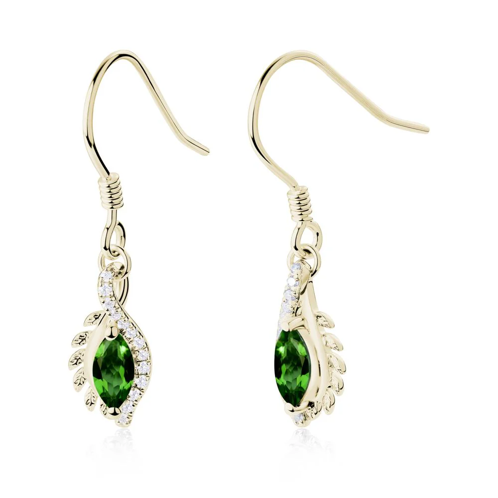 Marquise Diopside French Hook Earrings - Image 6
