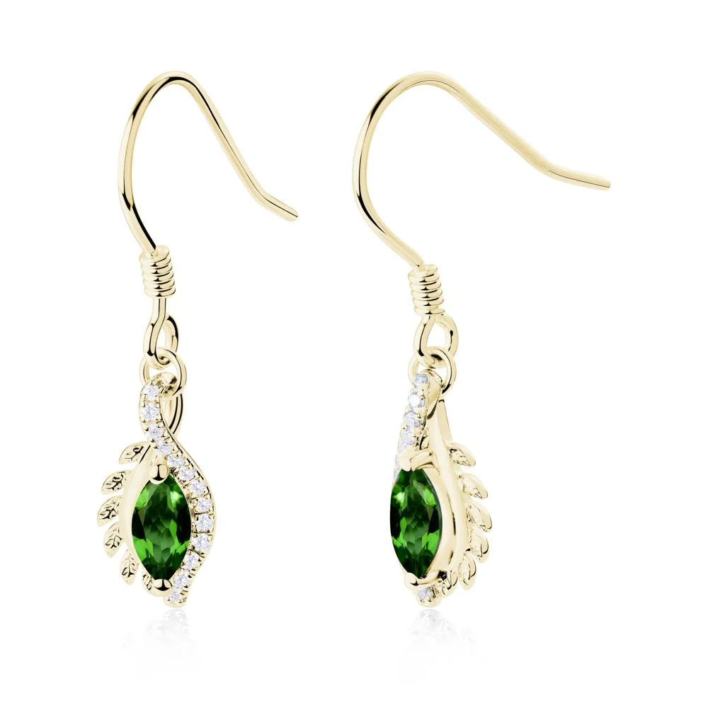 Marquise Diopside French Hook Earrings - Image 8