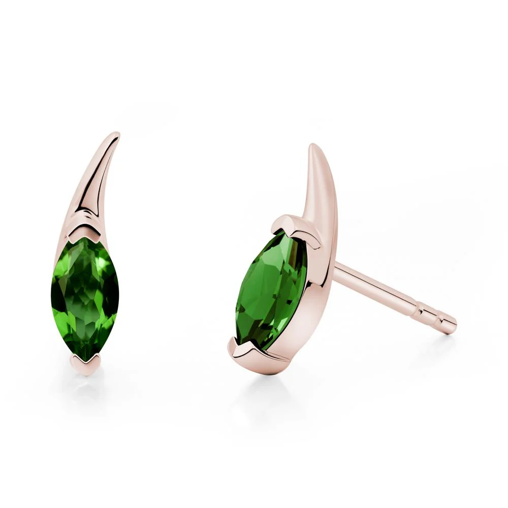 Marquise Diopside Stud Earrings