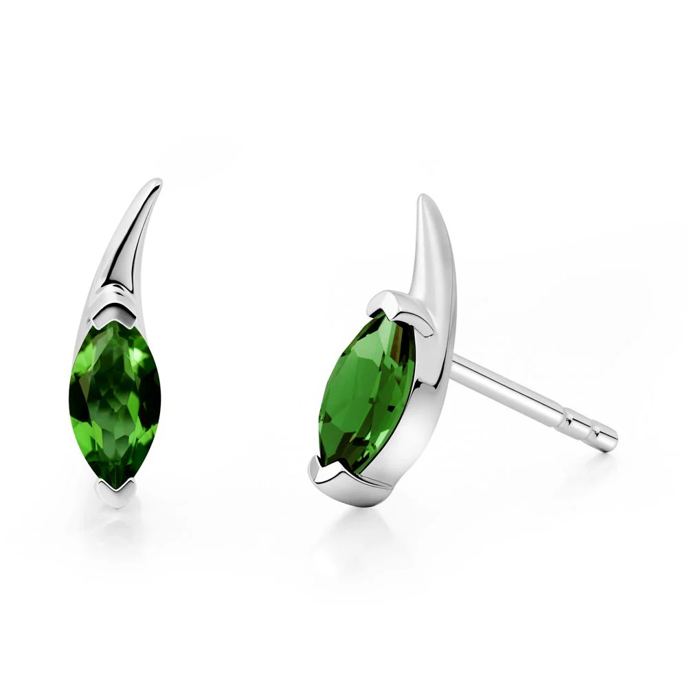 Marquise Diopside Stud Earrings - Image 3
