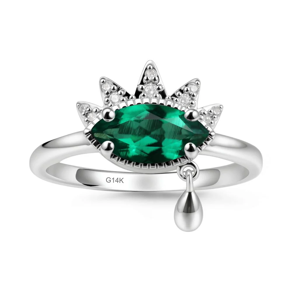 Marquise Emerald Evil Eye Ring