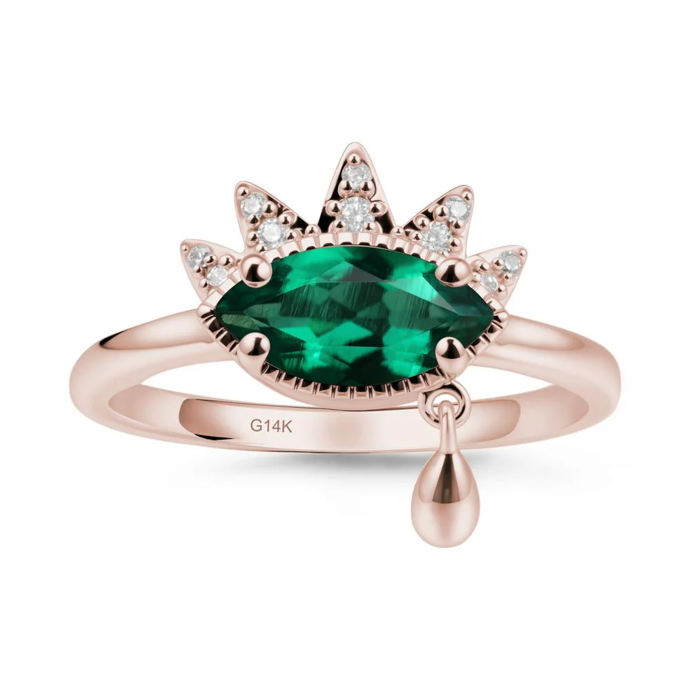 Marquise Emerald Evil Eye Ring - Image 2