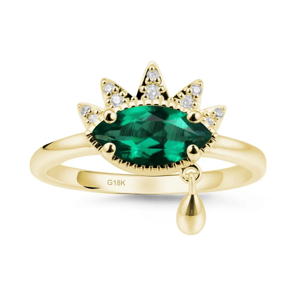 Marquise Emerald Evil Eye Ring - Image 6