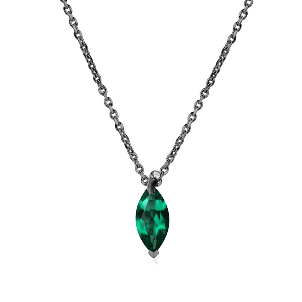 Marquise Emerald Leaf Necklace - Image 7