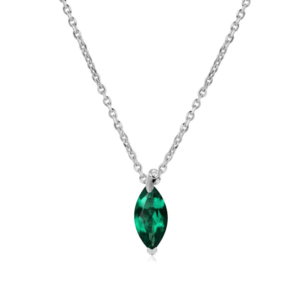 Marquise Emerald Leaf Necklace - Image 8