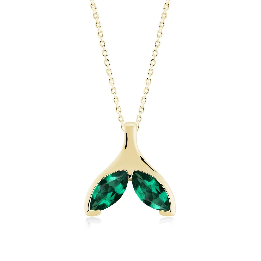 Marquise Emerald Whale Tail Pendant - Image 3