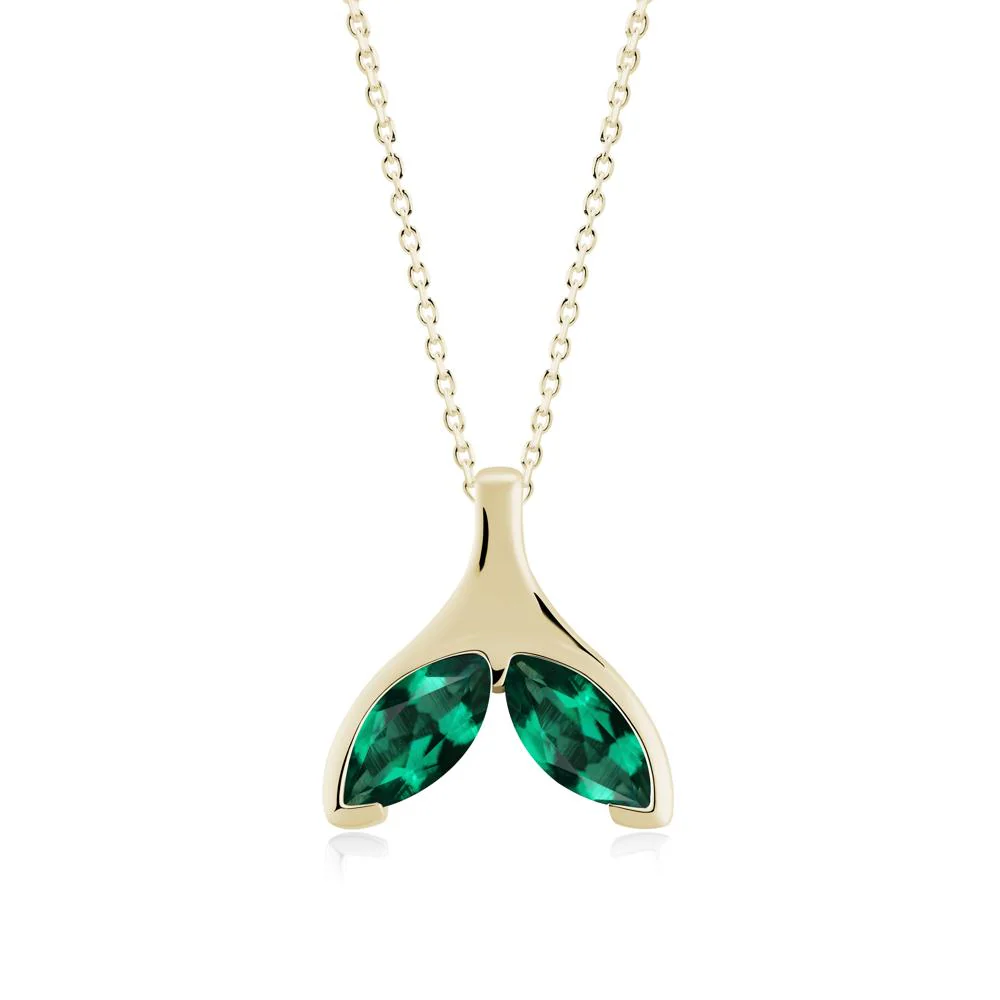 Marquise Emerald Whale Tail Pendant - Image 4