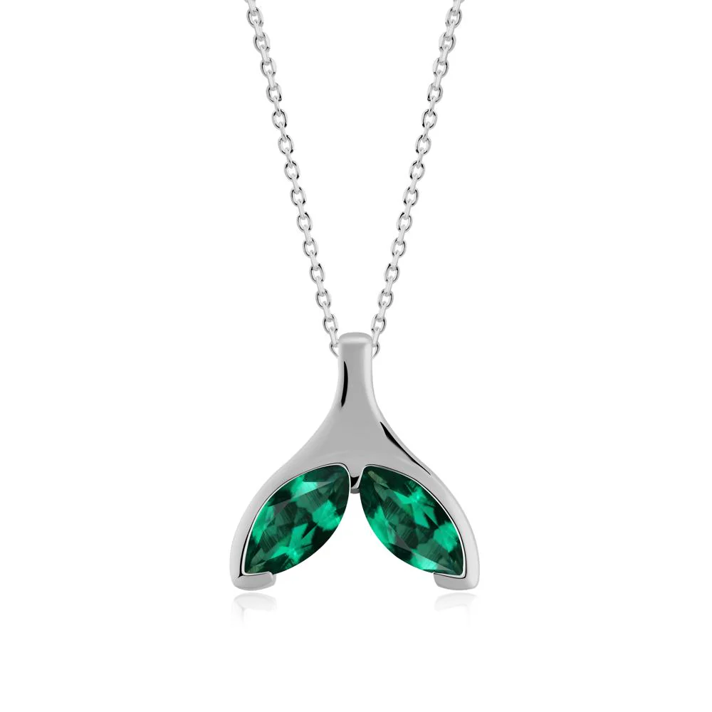 Marquise Emerald Whale Tail Pendant - Image 5