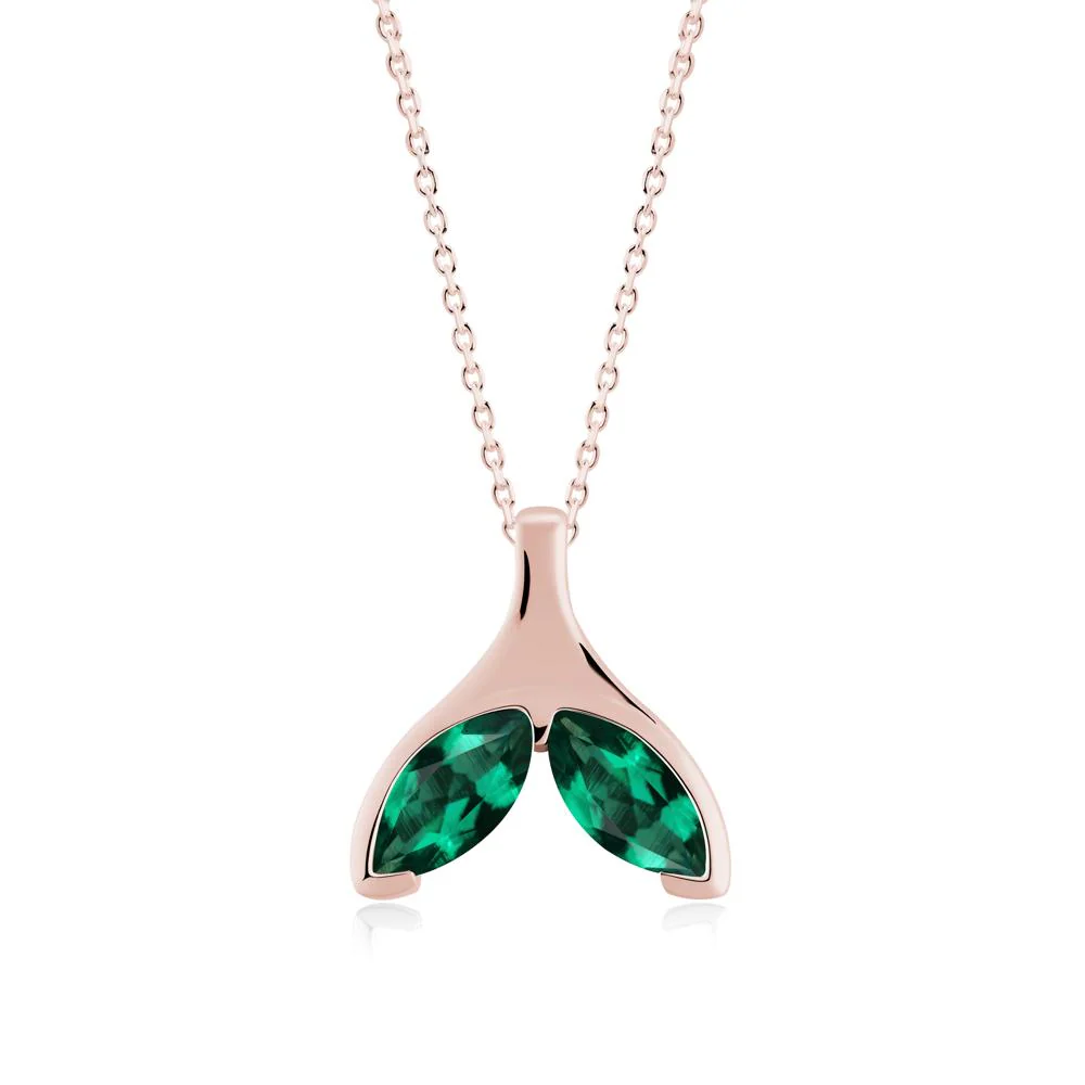 Marquise Emerald Whale Tail Pendant - Image 9