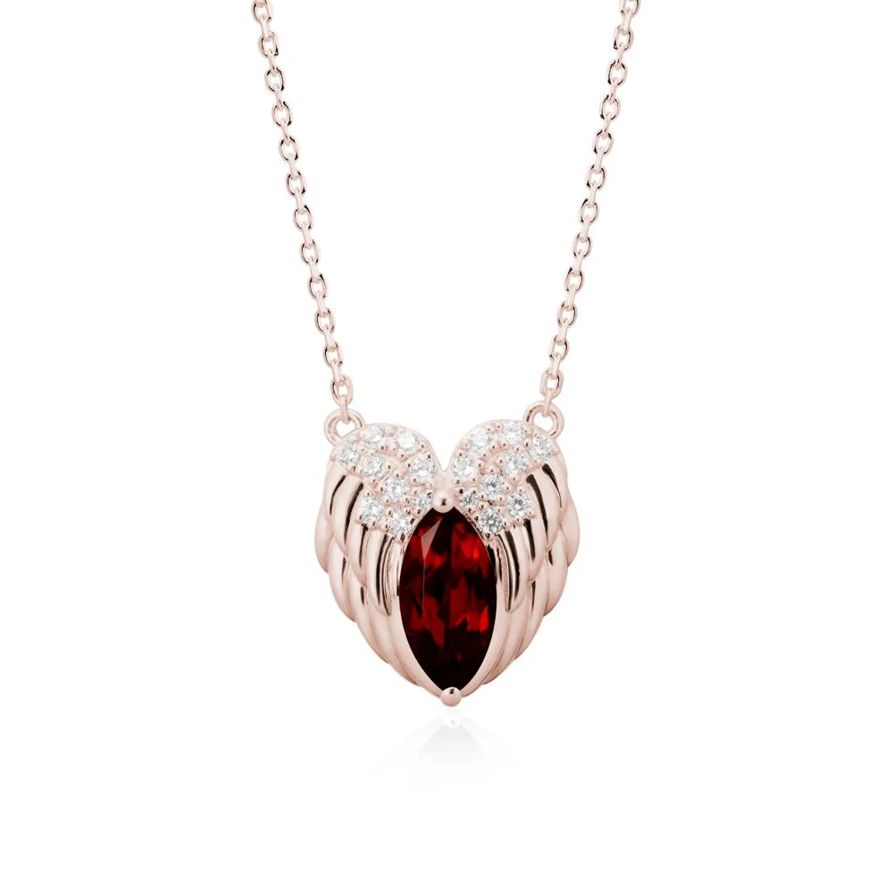 Marquise Garnet   Angel Wings Heart Pendant - Image 2