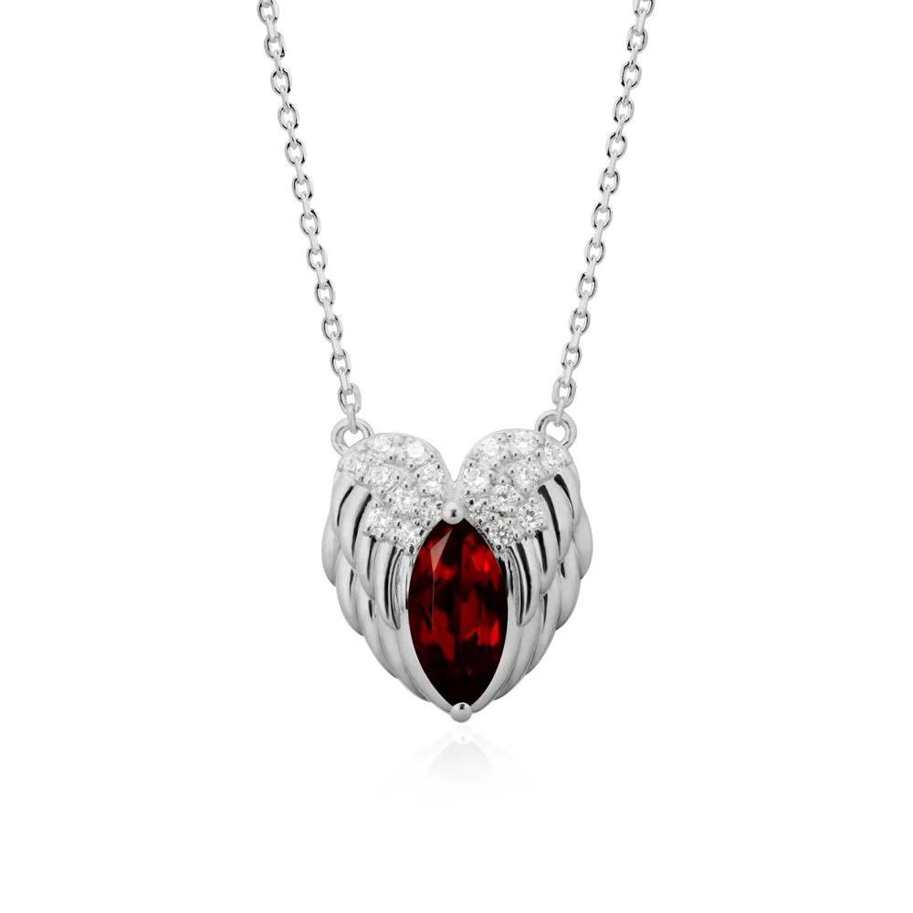 Marquise Garnet   Angel Wings Heart Pendant - Image 8