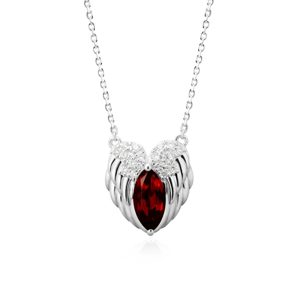 Marquise Garnet   Angel Wings Heart Pendant - Image 9