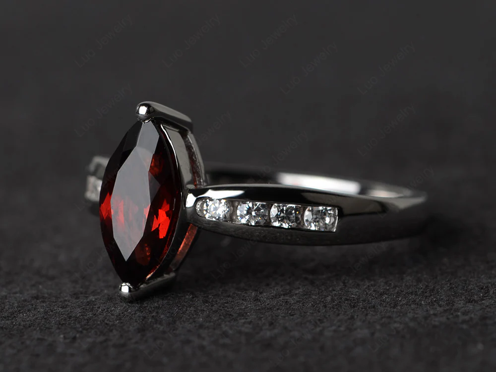 Marquise Garnet Promise Ring - Image 2