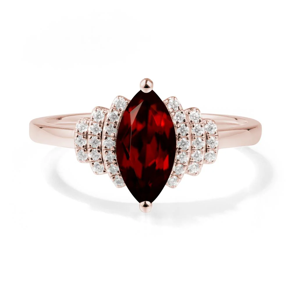Marquise Garnet Statement Ring