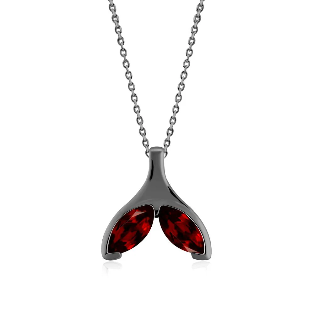 Marquise Garnet Whale Tail Necklace - Image 5