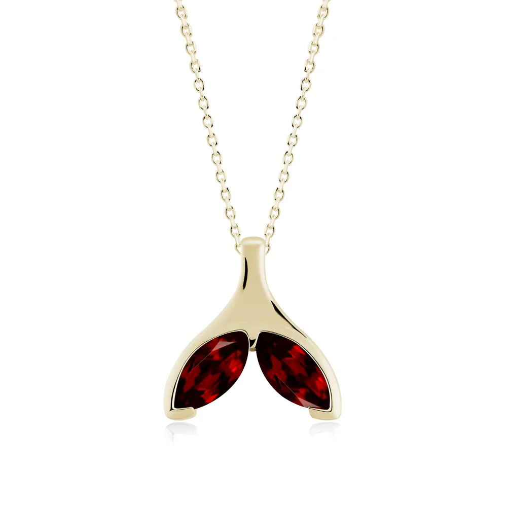 Marquise Garnet Whale Tail Necklace - Image 7