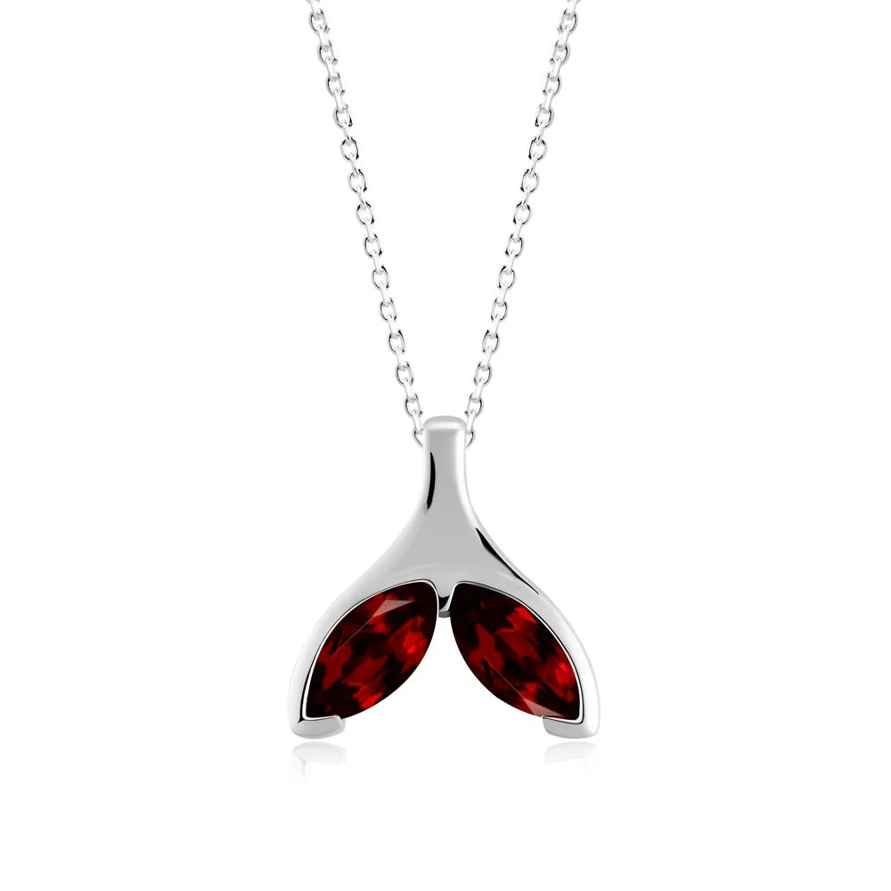 Marquise Garnet Whale Tail Necklace - Image 8