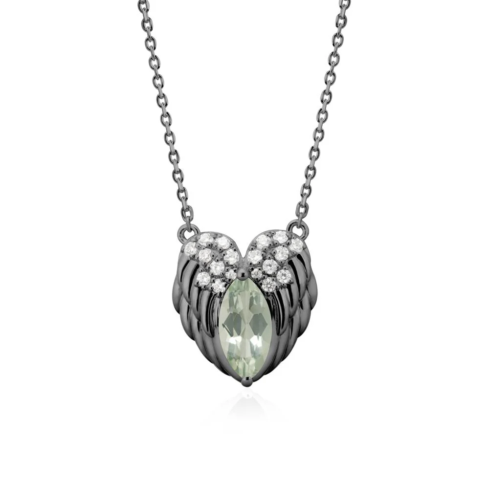 Marquise Green Amethyst   Angel Wings Heart Pendant - Image 7