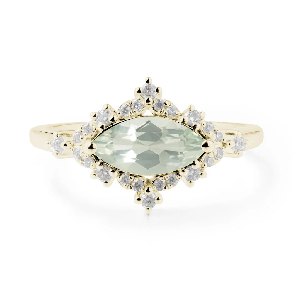 Marquise Green Amethyst Engagement Ring