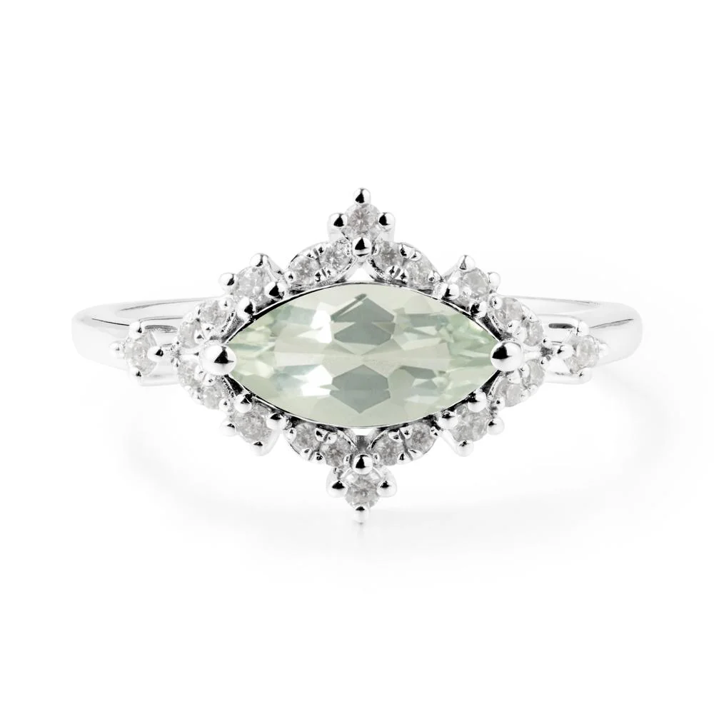 Marquise Green Amethyst Engagement Ring - Image 3