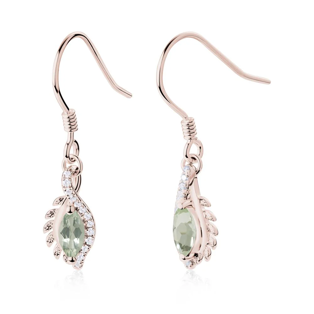 Marquise Green Amethyst Fish Hook Earrings - Image 6