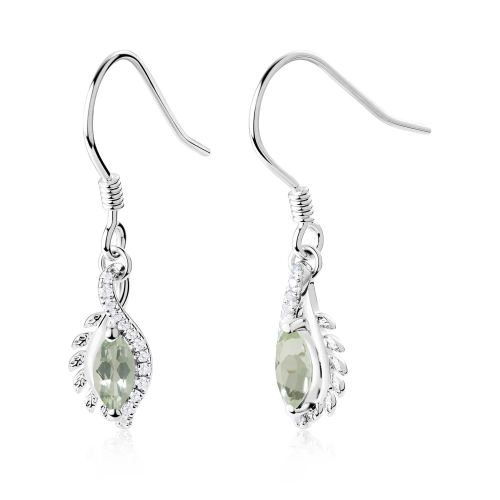 Marquise Green Amethyst Fish Hook Earrings - Image 8