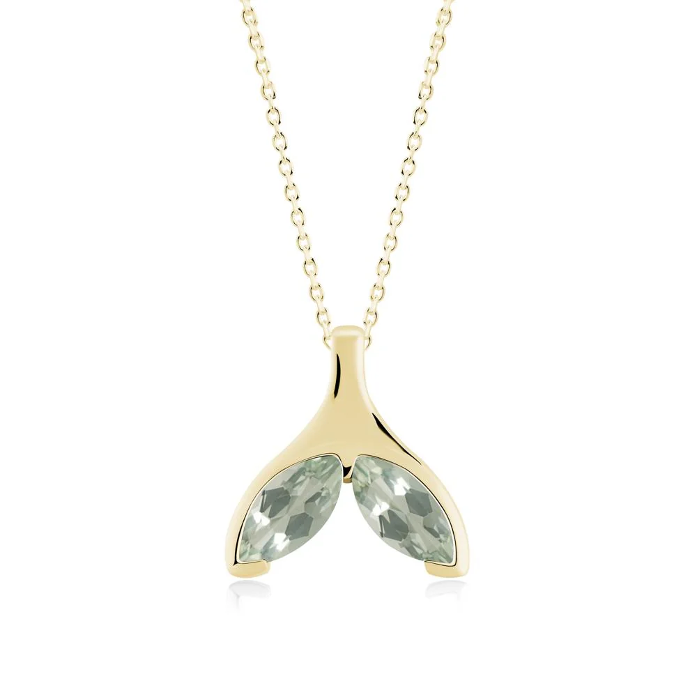 Marquise Green Amethyst Whale Tail Pendant - Image 3