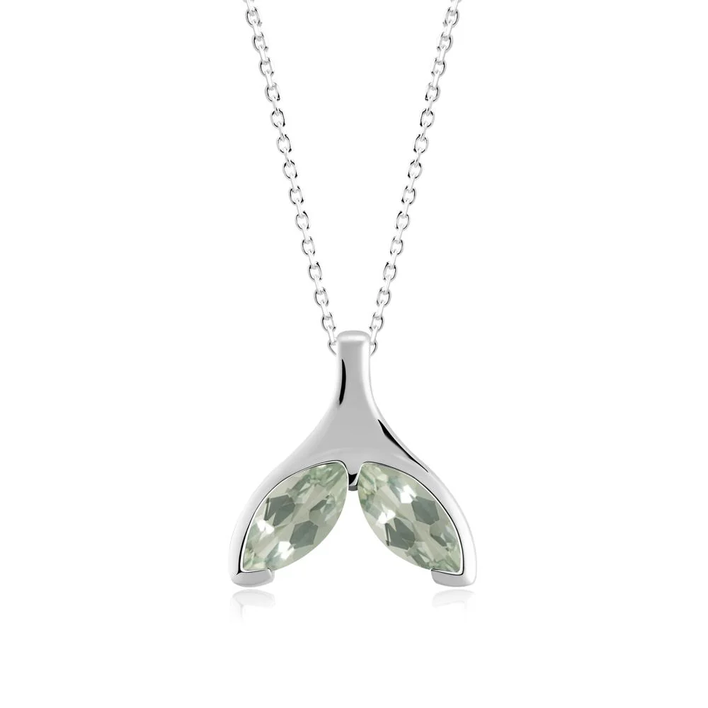 Marquise Green Amethyst Whale Tail Pendant - Image 5
