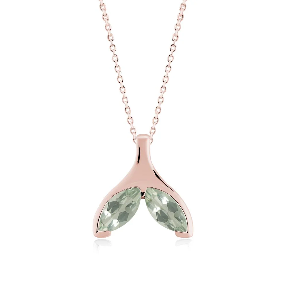 Marquise Green Amethyst Whale Tail Pendant - Image 8