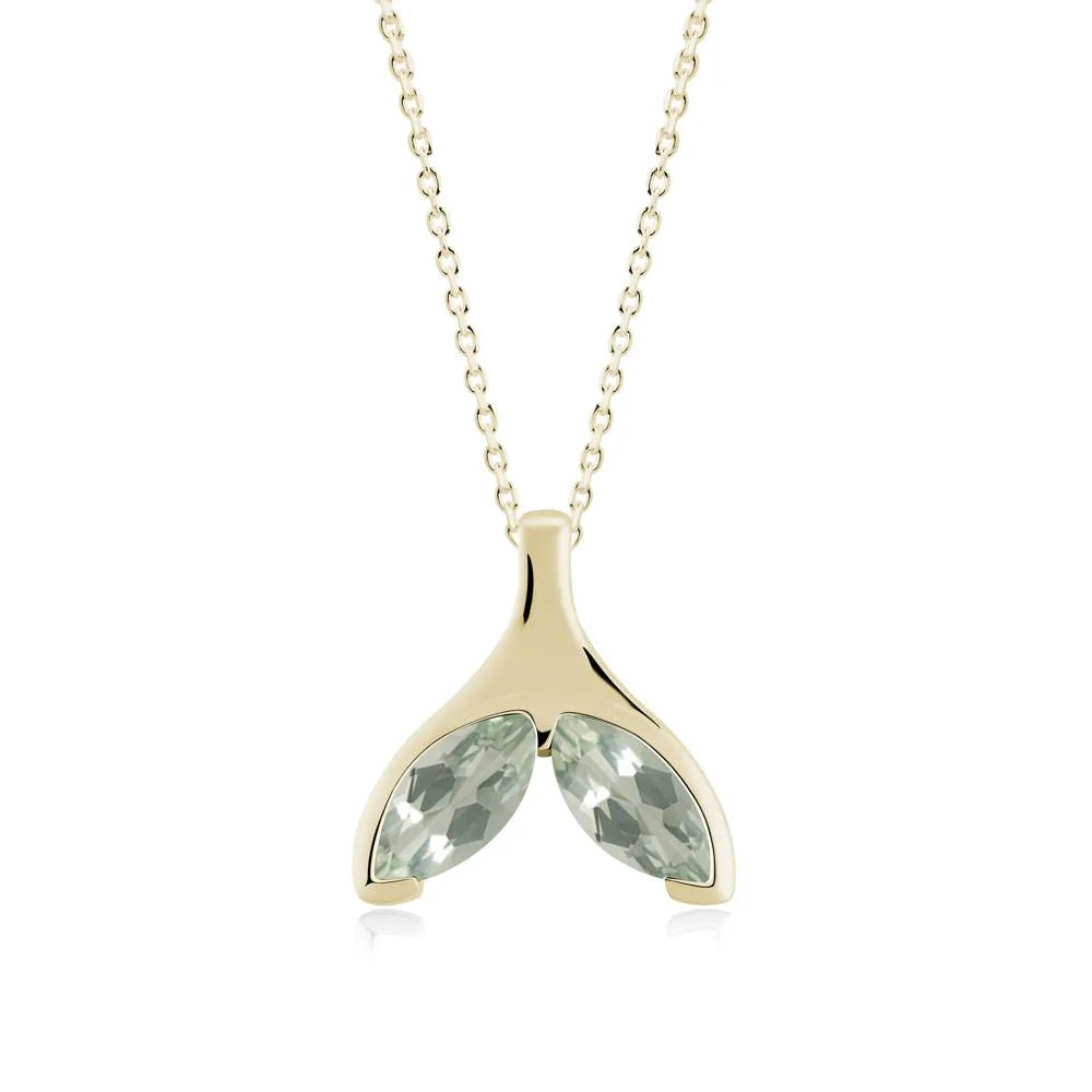 Marquise Green Amethyst Whale Tail Pendant - Image 9