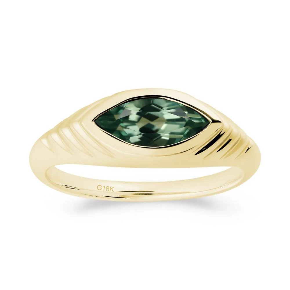 Marquise Green Sapphire Statement Eye Ring - Image 8