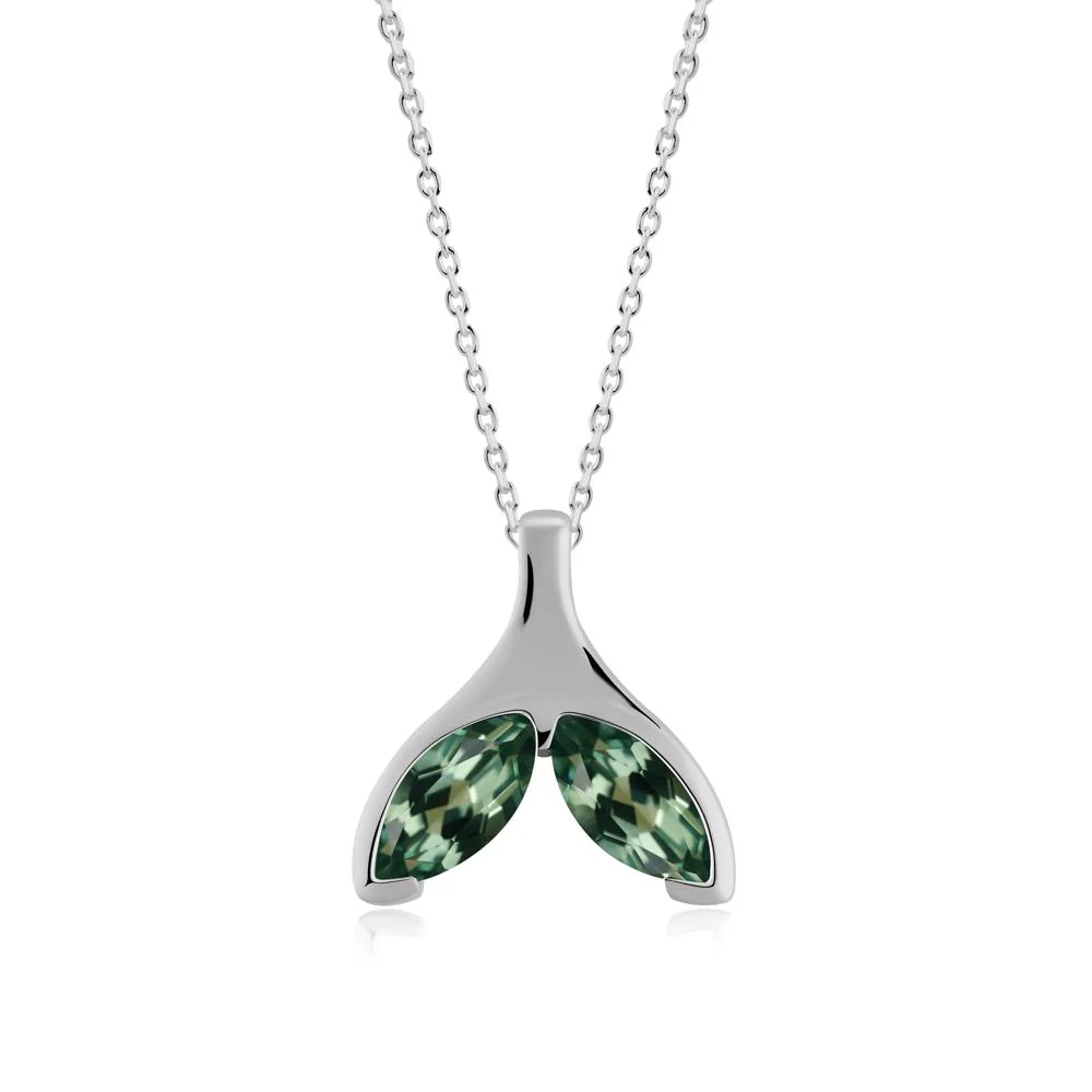 Marquise Green Sapphire Whale Tail Necklace - Image 4