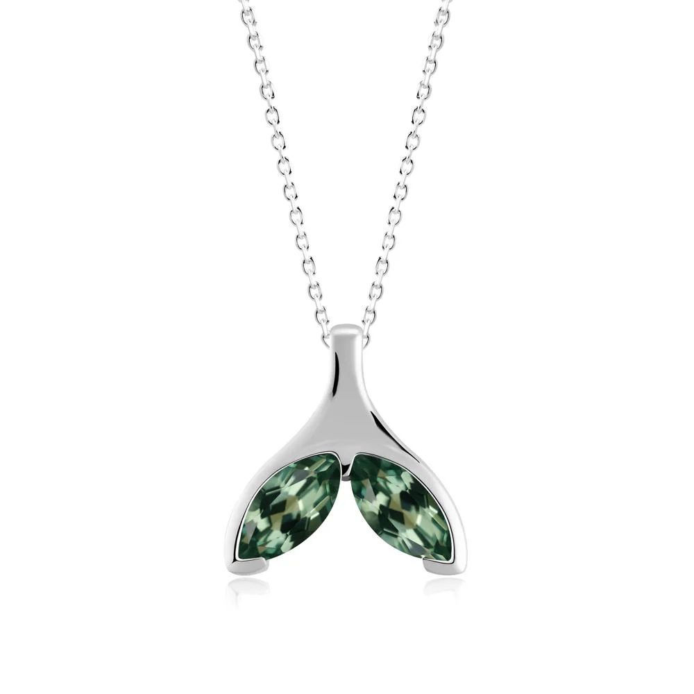 Marquise Green Sapphire Whale Tail Necklace - Image 5