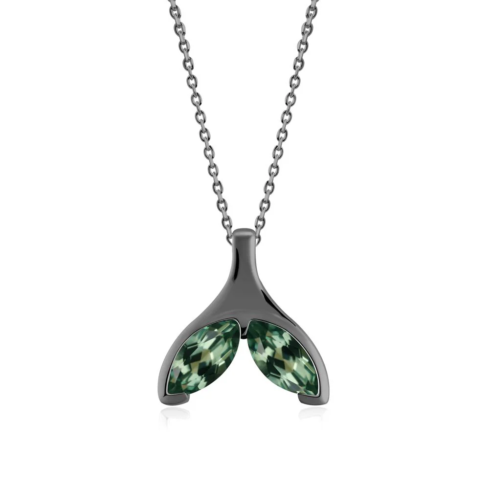 Marquise Green Sapphire Whale Tail Necklace - Image 8