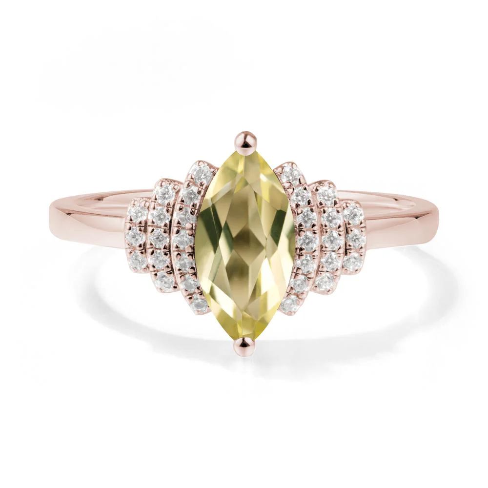 Marquise Lemon Quartz Cluster Ring - Image 3