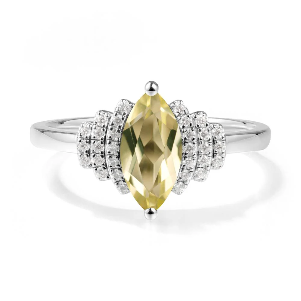 Marquise Lemon Quartz Cluster Ring - Image 5