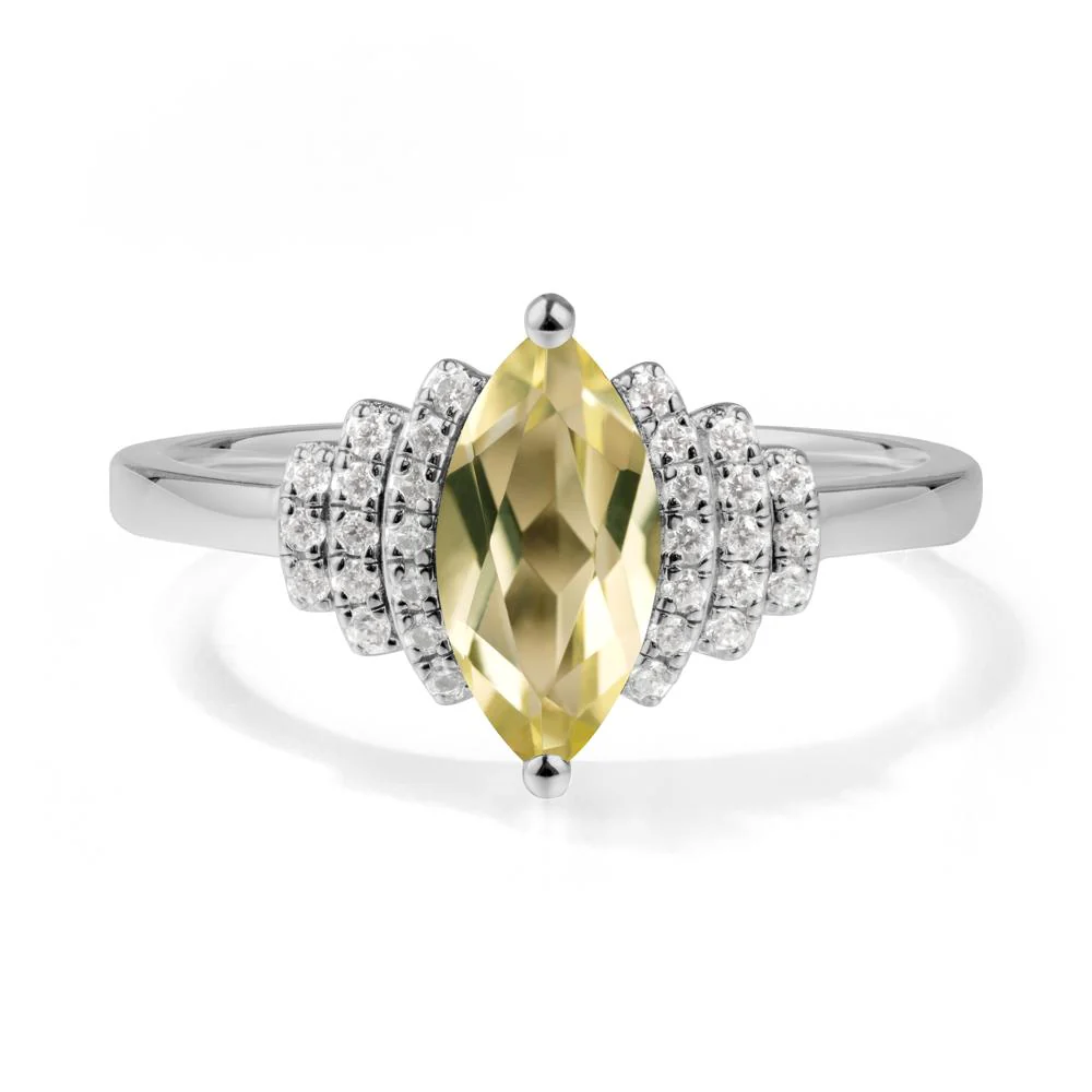 Marquise Lemon Quartz Cluster Ring - Image 8