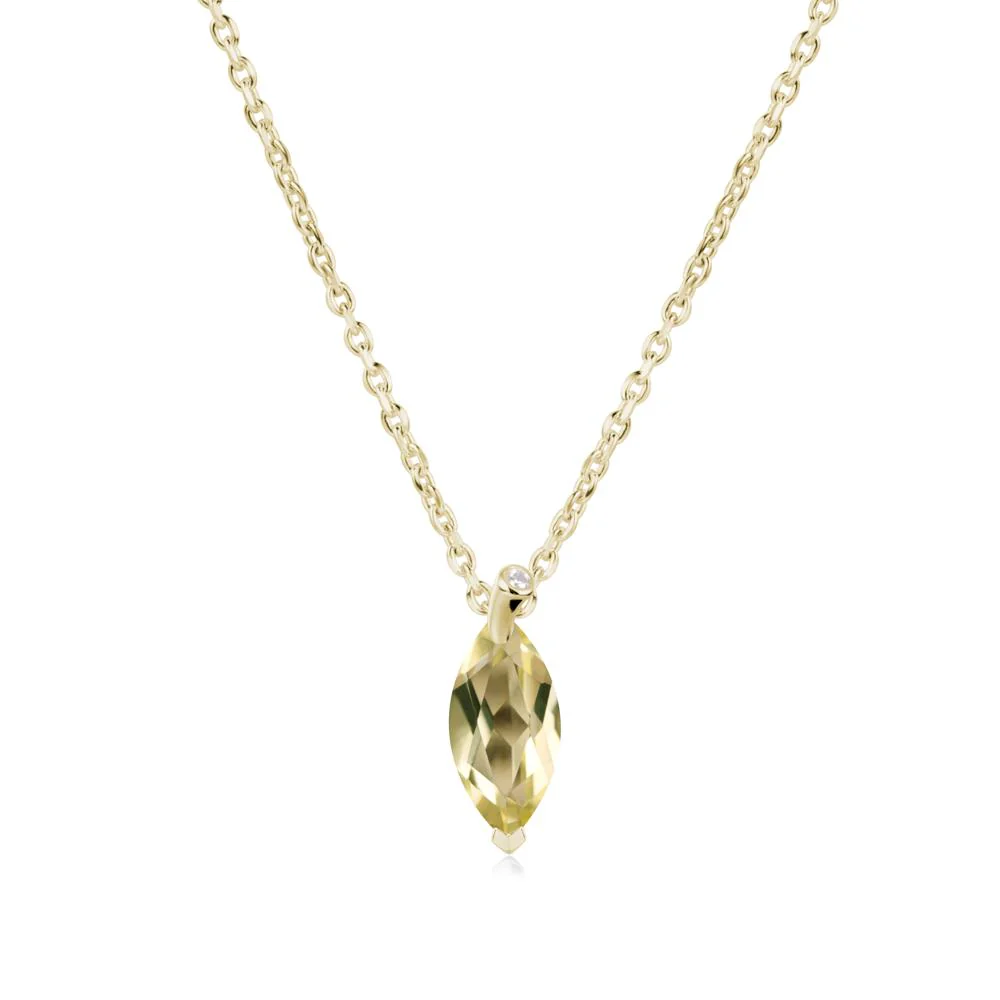Marquise Lemon Quartz Leaf Necklace - Image 4