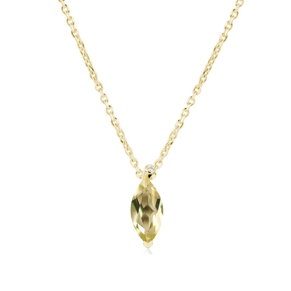 Marquise Lemon Quartz Leaf Necklace - Image 7
